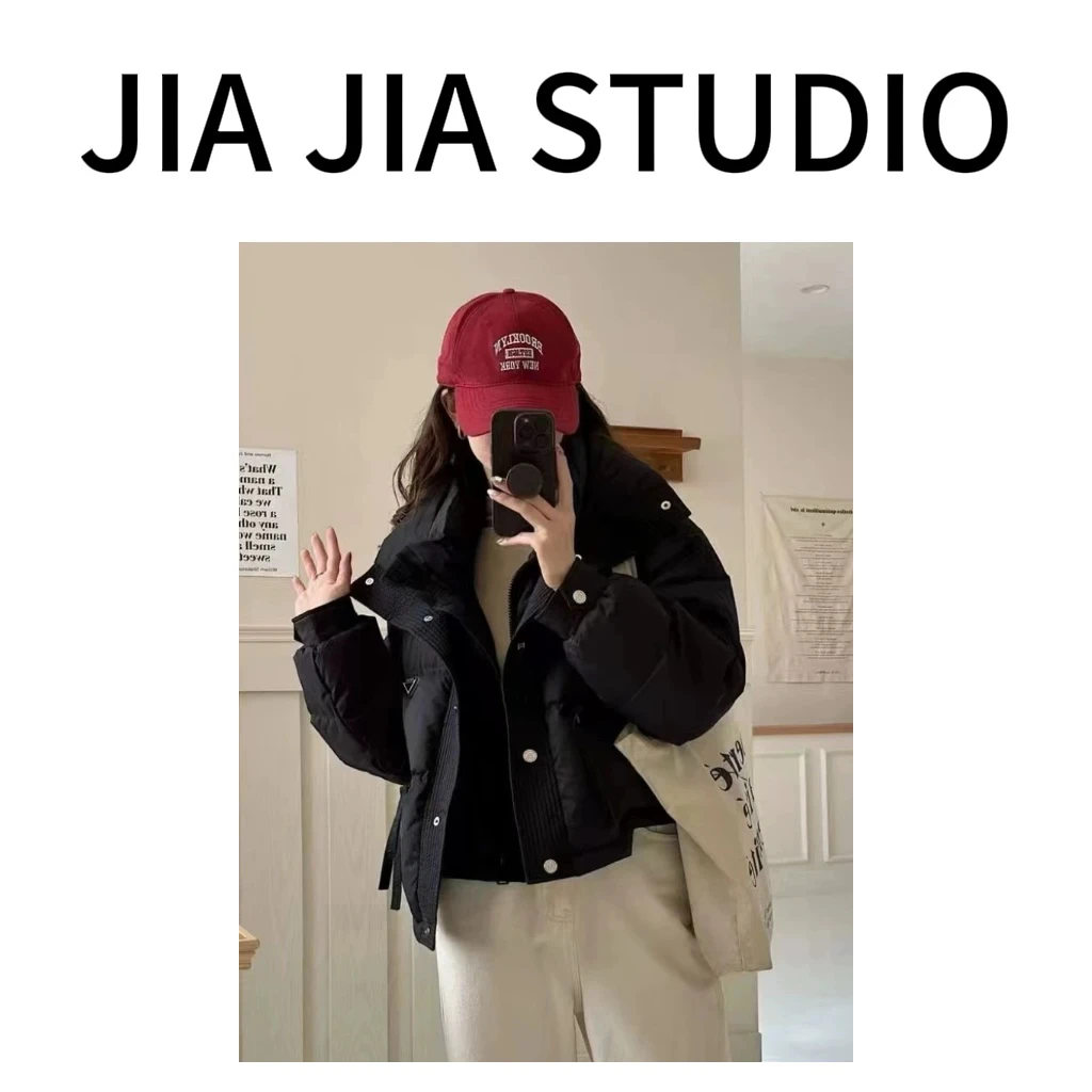 嘉嘉推荐#8801【秋冬加棉加厚款】立领拉链棉服