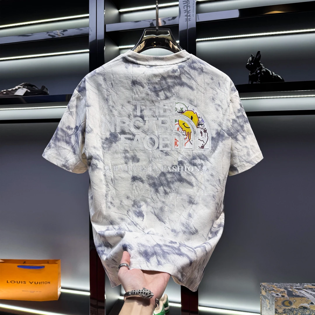 哈逊梅奈欧货男士高端扎染印花短袖t恤潮流时尚夏季美式休闲半袖