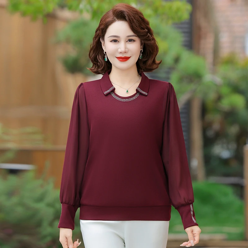 2025新款中年妈妈秋装洋气中老年女装春秋小衫时尚上衣服