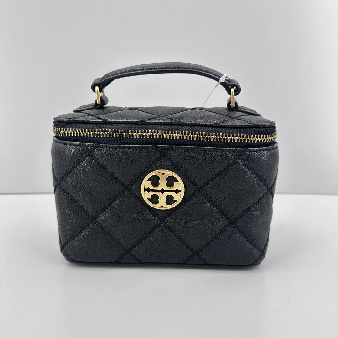 95新 TORY BURCH/汤丽柏琦 will黑色盒子包17x12x8cmM021303