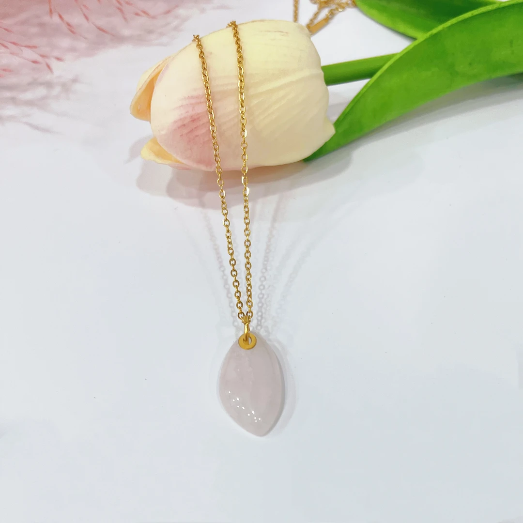 钛钢项链 2817钛钢高级感冰透福瓜锁骨项链（链长·45）