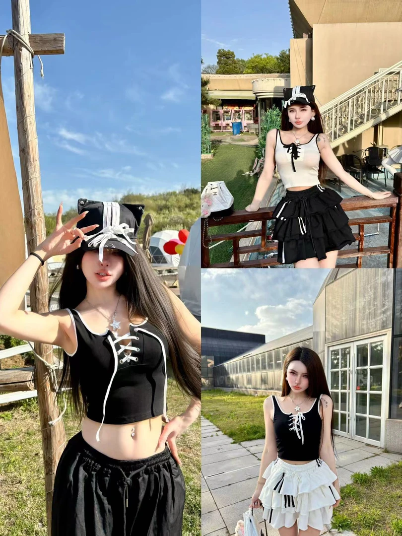 【岂有不留之理】原创设计N年不过时百搭经典修身绑绳背心