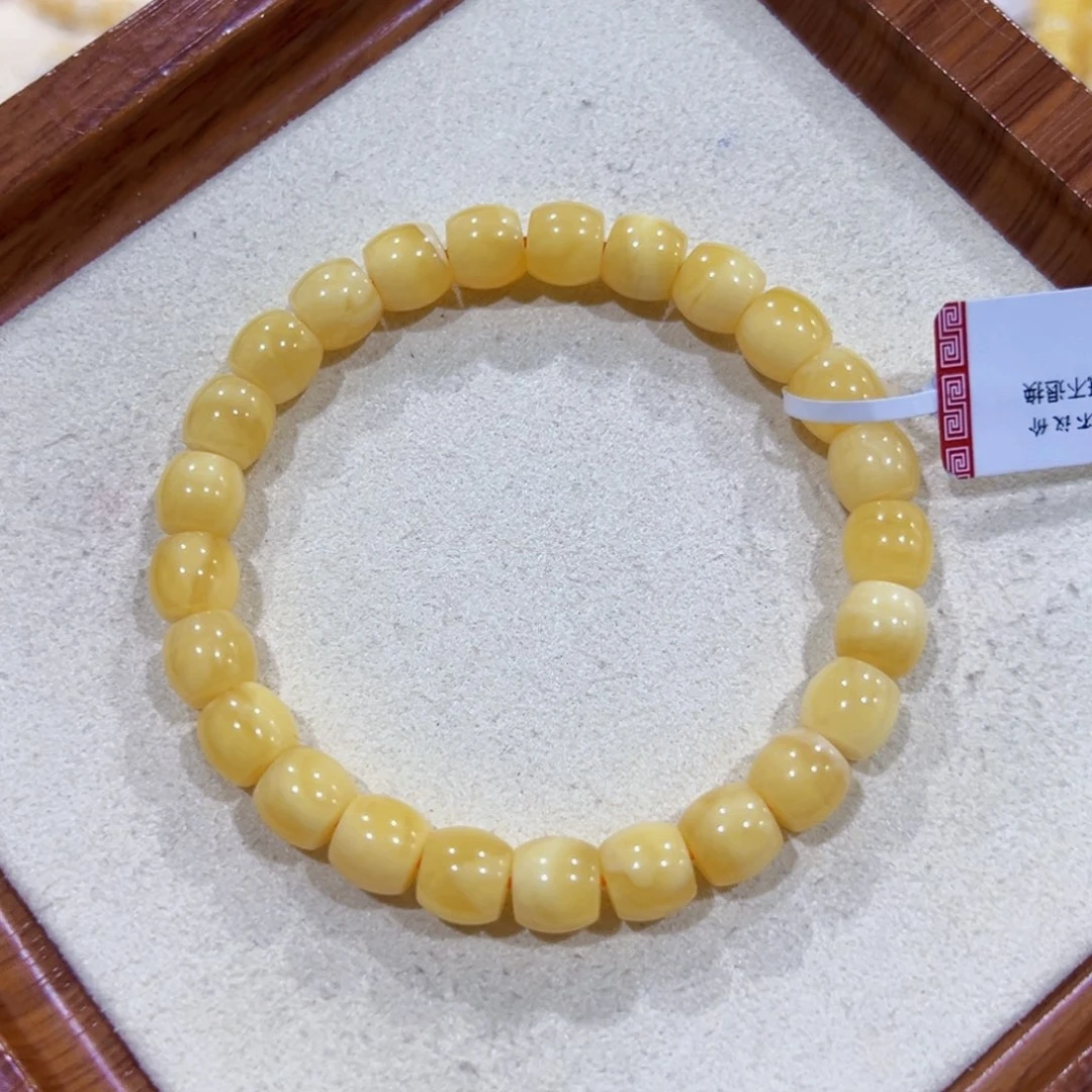 手链蜜蜡未镶嵌8m直切黄白花清货福利