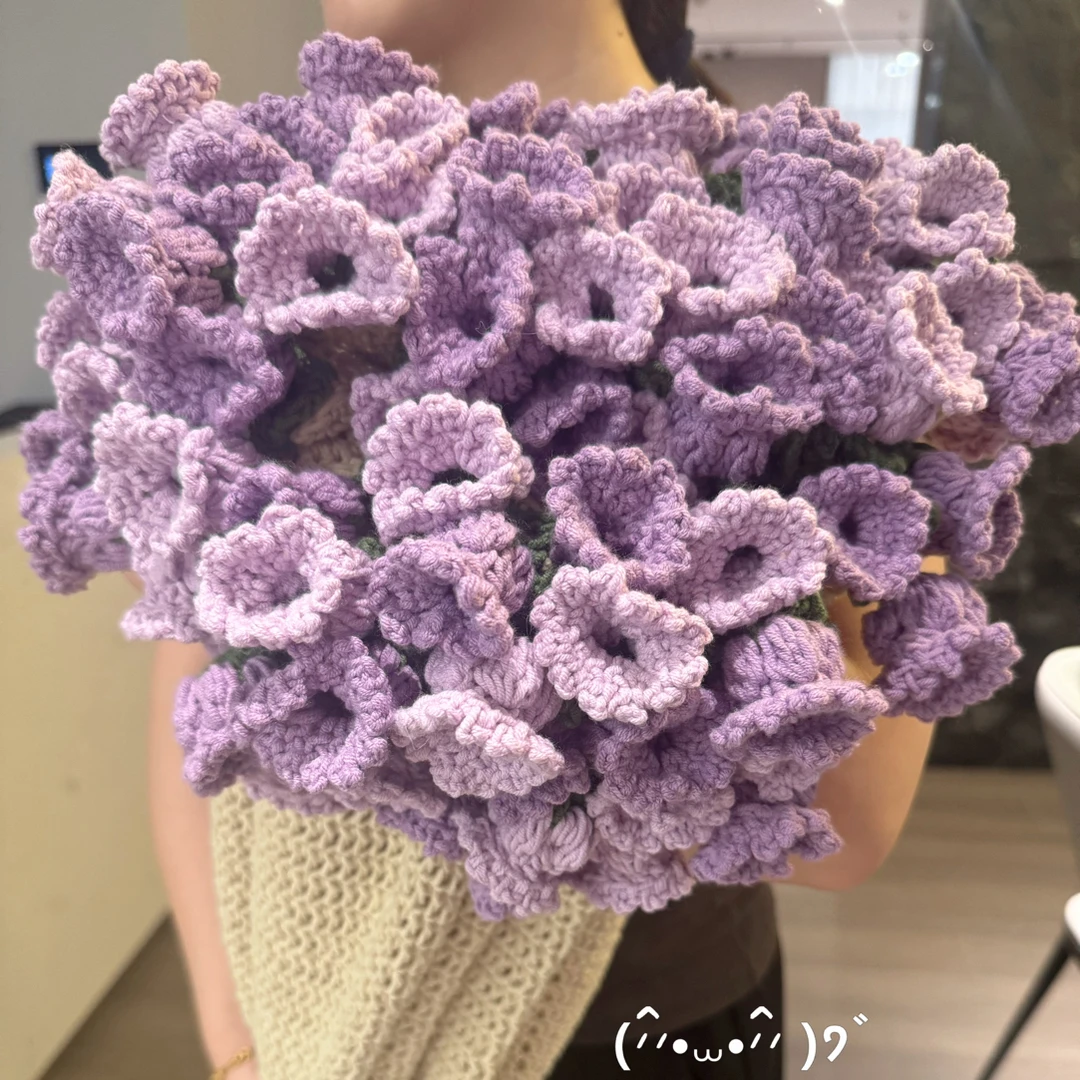 毯子铃兰花/玫瑰花/向日葵花毯材料包【含钩针记号扣】DI手工编织