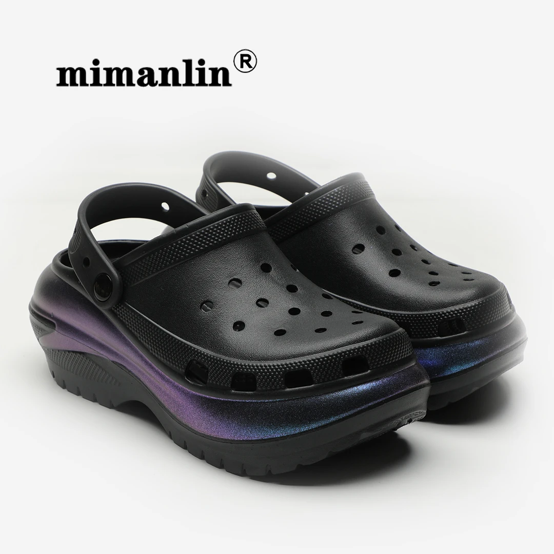 米曼琳明星同款增高洞洞鞋女款夏季外穿防滑eva爆款两穿凉拖鞋子