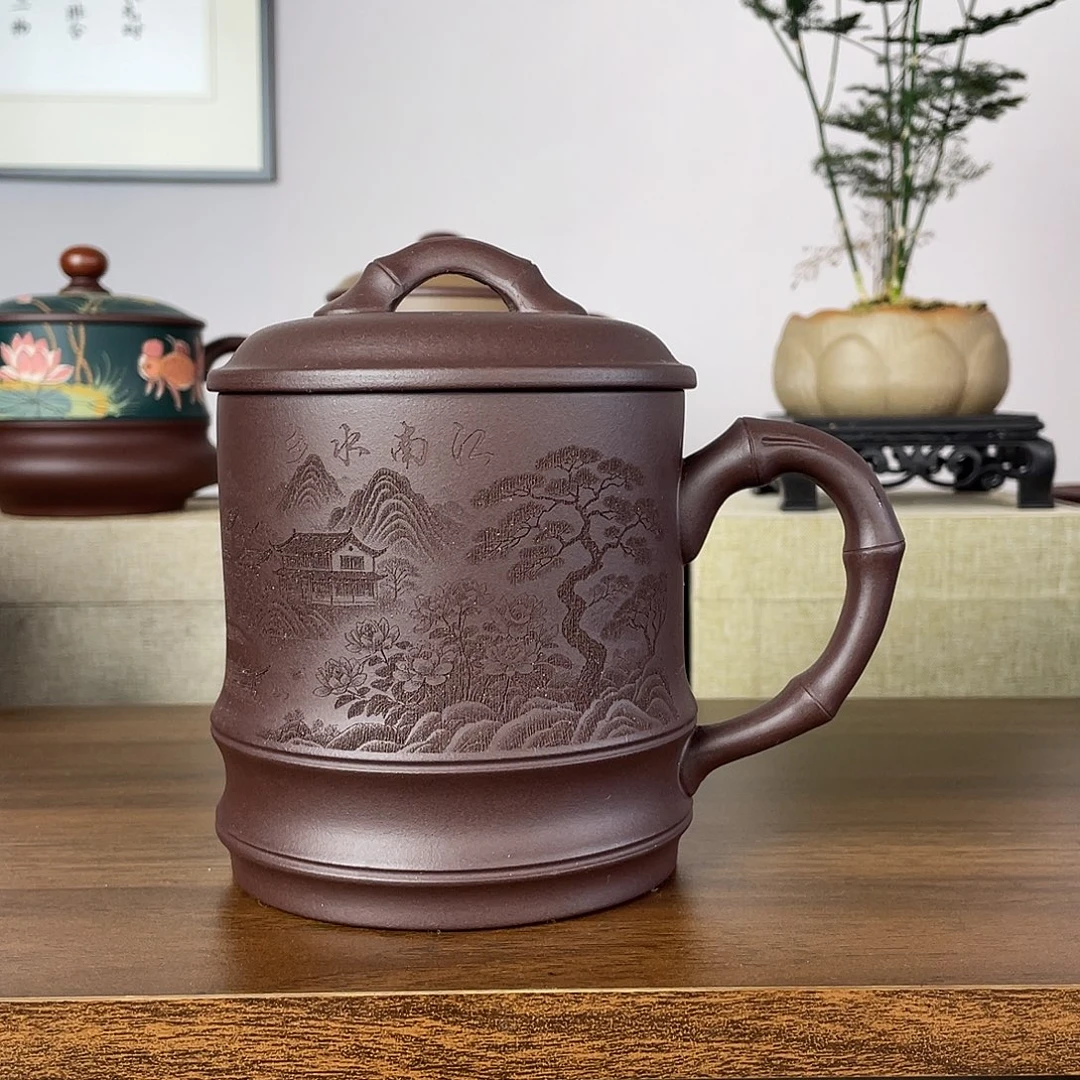 茶杯紫砂紫砂盖杯600cc