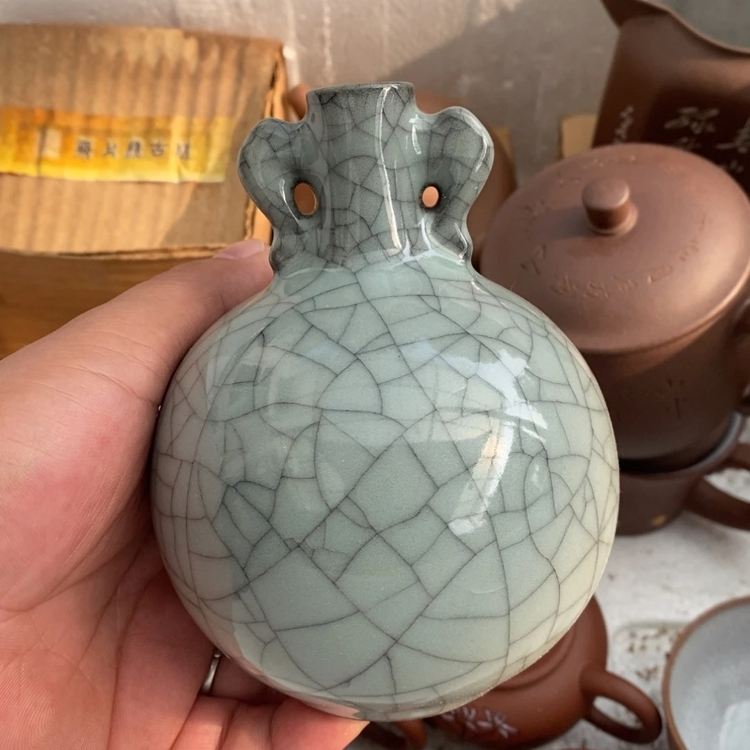 紫砂茶壶绿标青瓷花瓶原包装