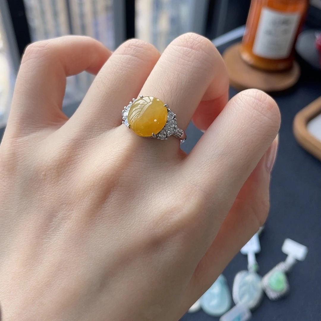 翡翠银S925镶嵌戒指