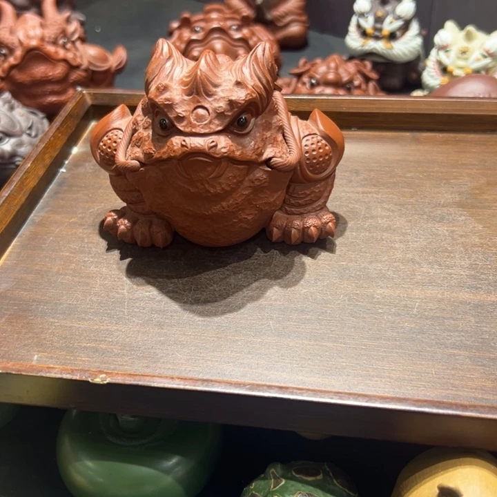 紫砂茶宠紫砂茶宠朱泥蛇蟾