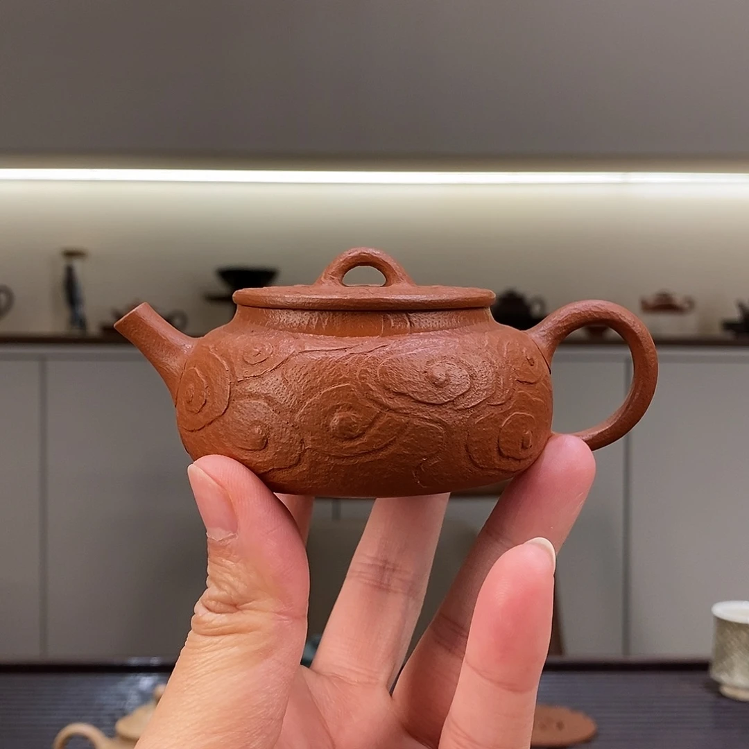 紫砂茶壶浩*江老师千祥云集朱砂新作