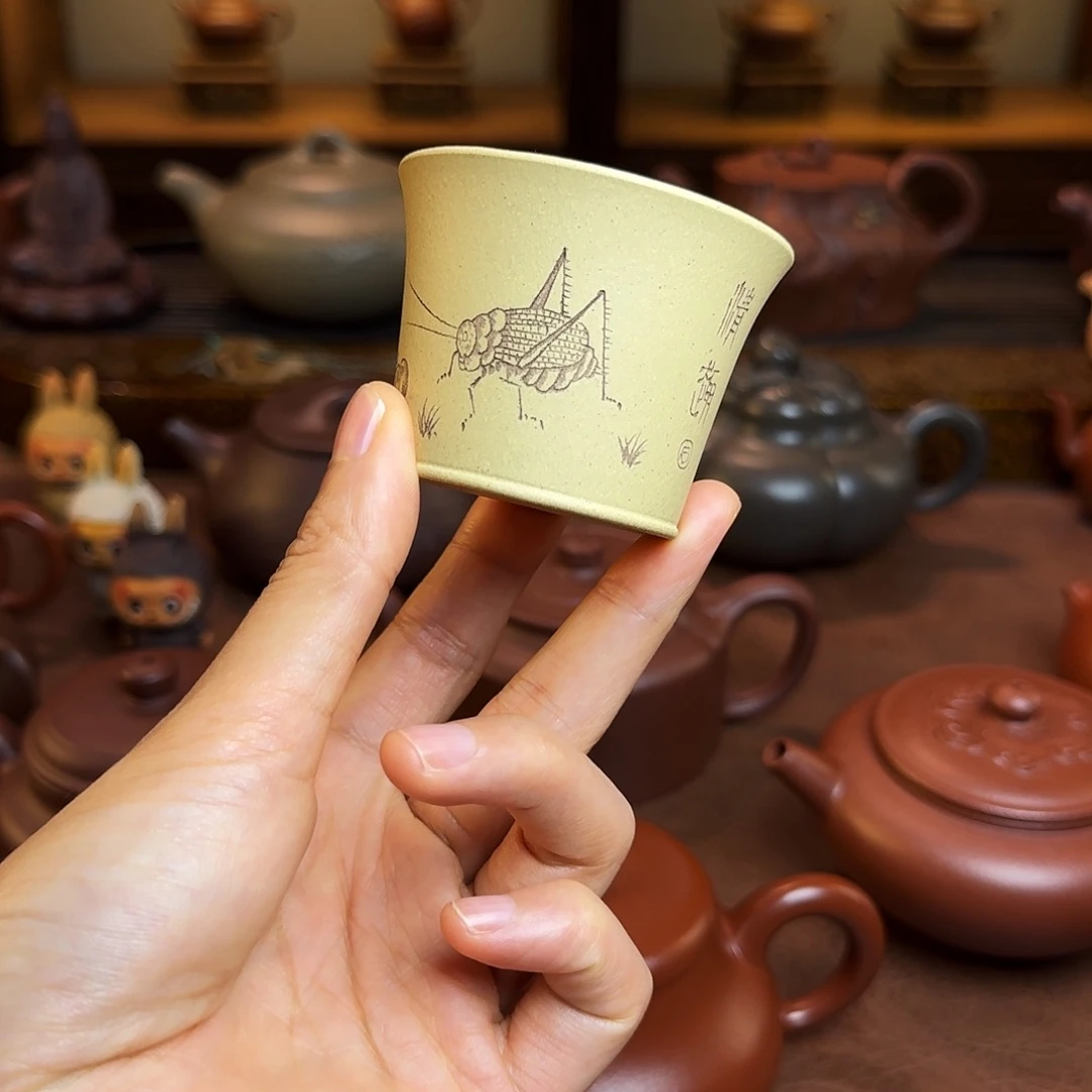 紫砂茶壶主人杯，本绿