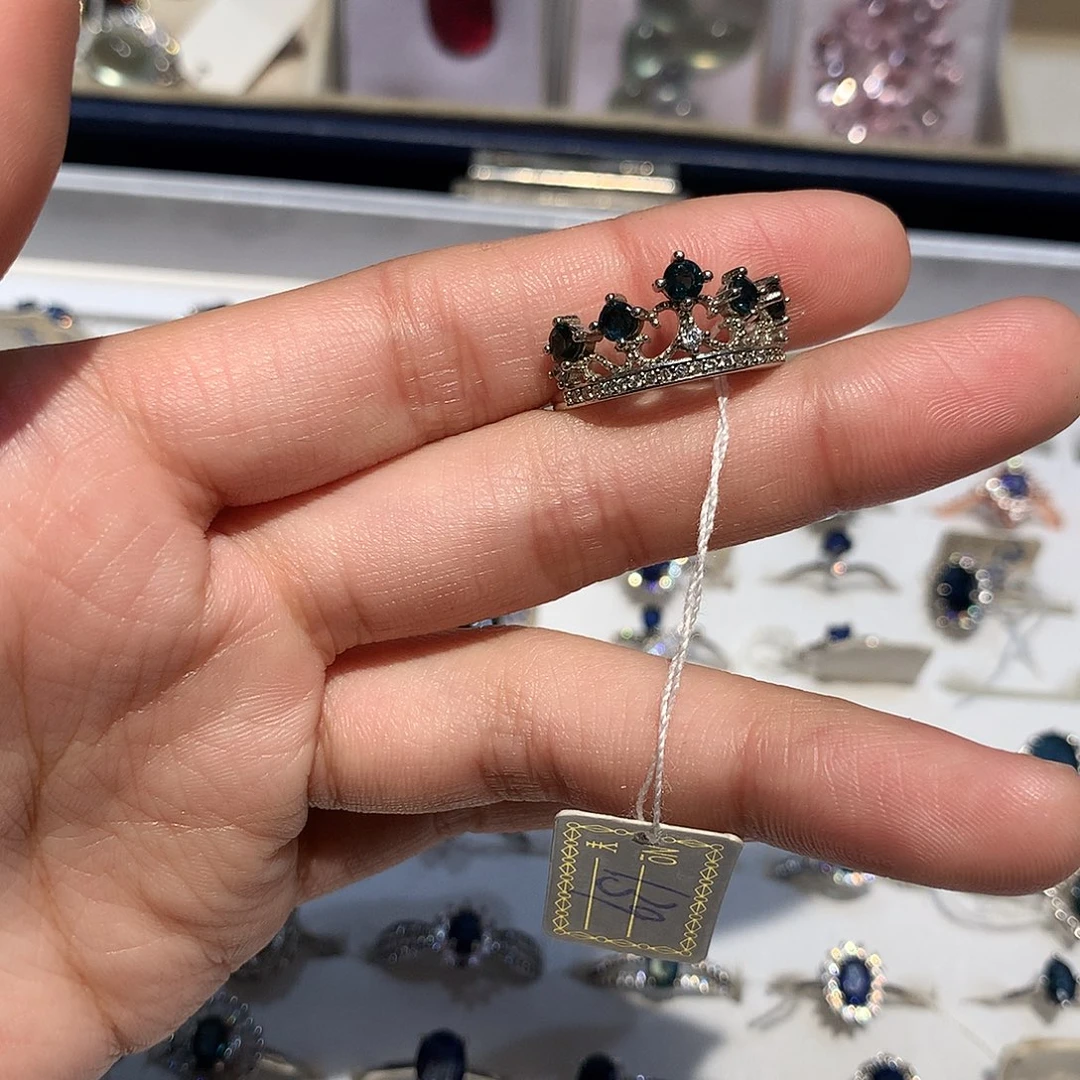 戒指银S925镶嵌蓝宝石