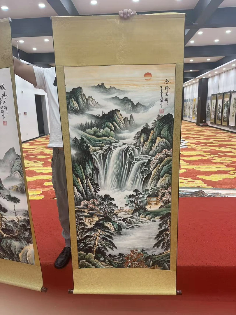 2国画装饰挂画卷轴高档锦绫已装裱四尺（4）