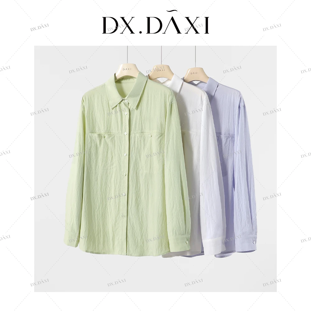DX.DAXI【欧若风纸片人】2025新款薄款百搭出片衬衫女时尚外穿