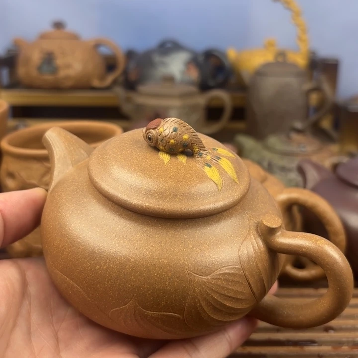 茶壶紫砂金玉满堂黄降坡原矿220c