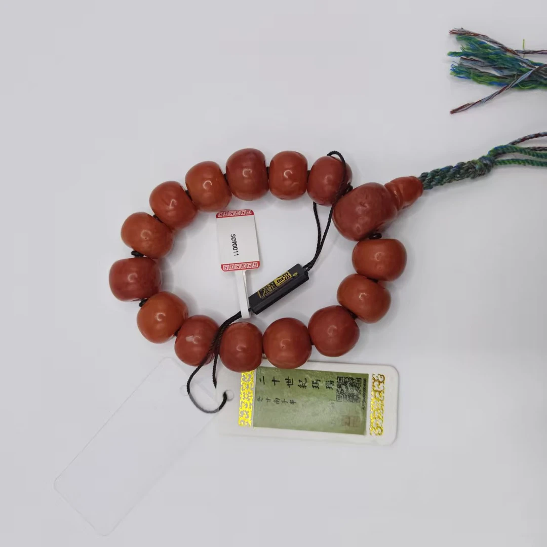 SC90011精品 老甘南 南红满色 满肉 素手串 爱不释手-CA