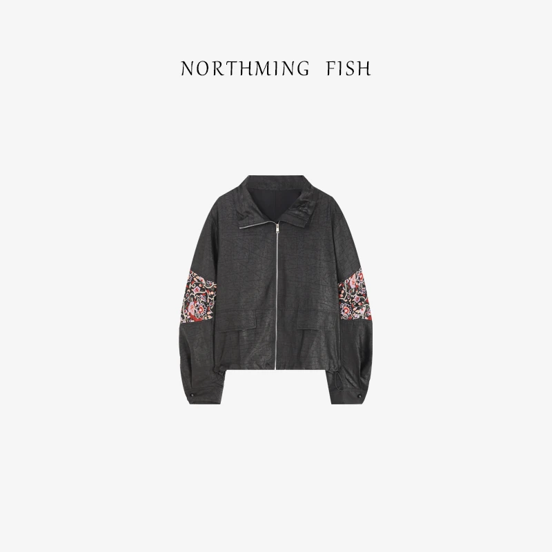 NorthMing fish「奢贵高阶」100桑蚕丝  休闲随性重工刺绣外套