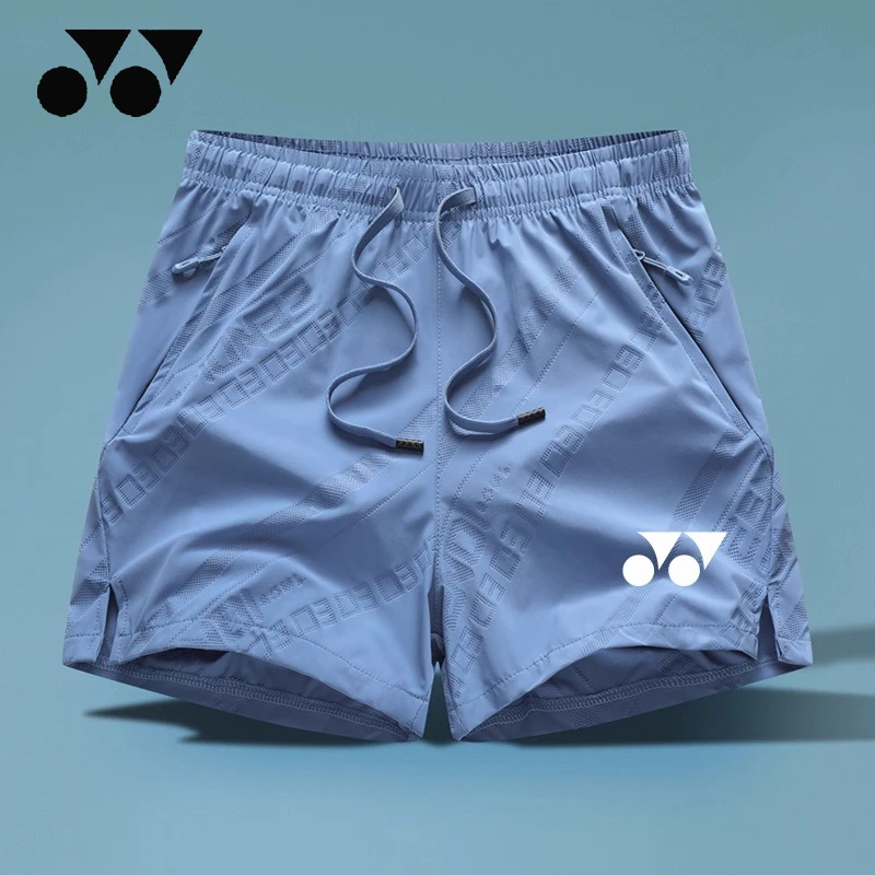 夏季运动短裤男yy羽毛球训练裤冰丝速干跑步裤户外薄款透气三分裤