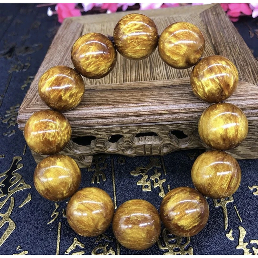 6666 金丝楠 爆纹 20mm手串 （无礼盒）