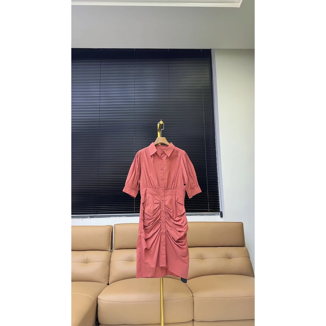 品牌原单MC&ME连衣裙—酒红—3057