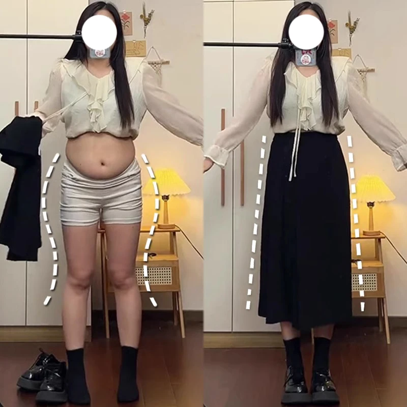 新款高腰a字半身裙女梨型身材遮胯显瘦胖mm新款大码西装百褶裙子