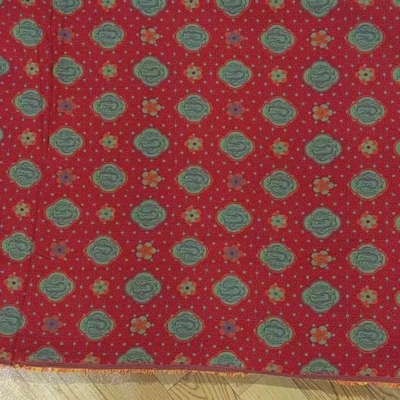 小玲珑-大红  2.5米 纯棉双层纱面料 布头细纱