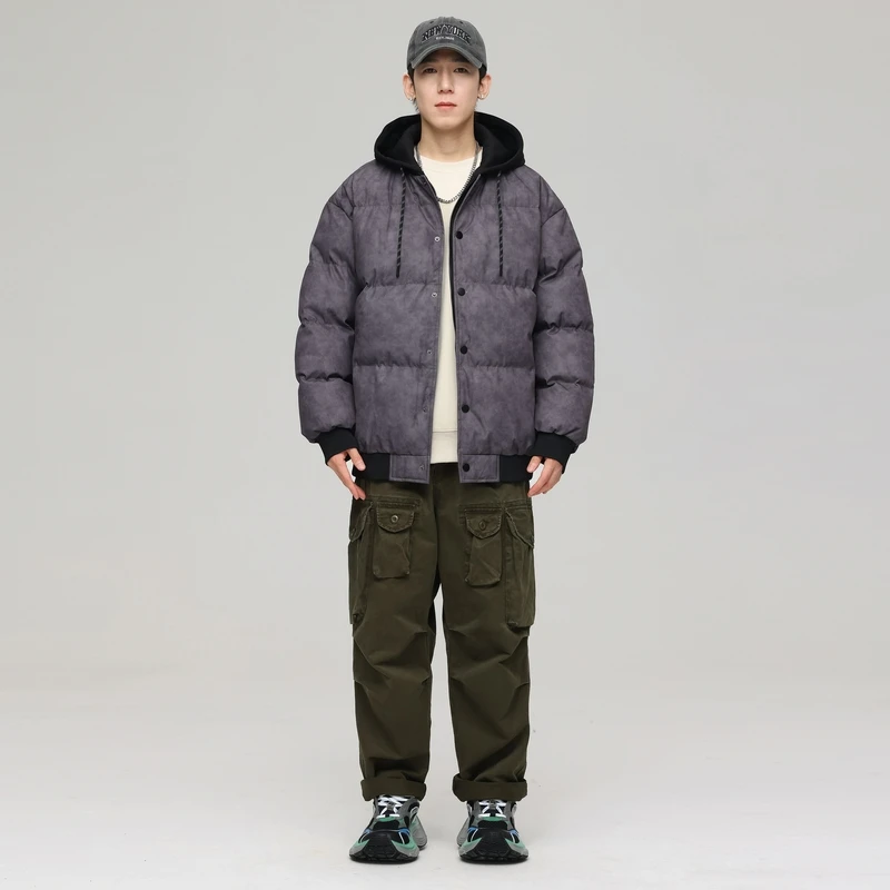 BINMA/宾玛棉服男款2025冬季加厚保暖情侣装假两件棉衣冬装BL0602