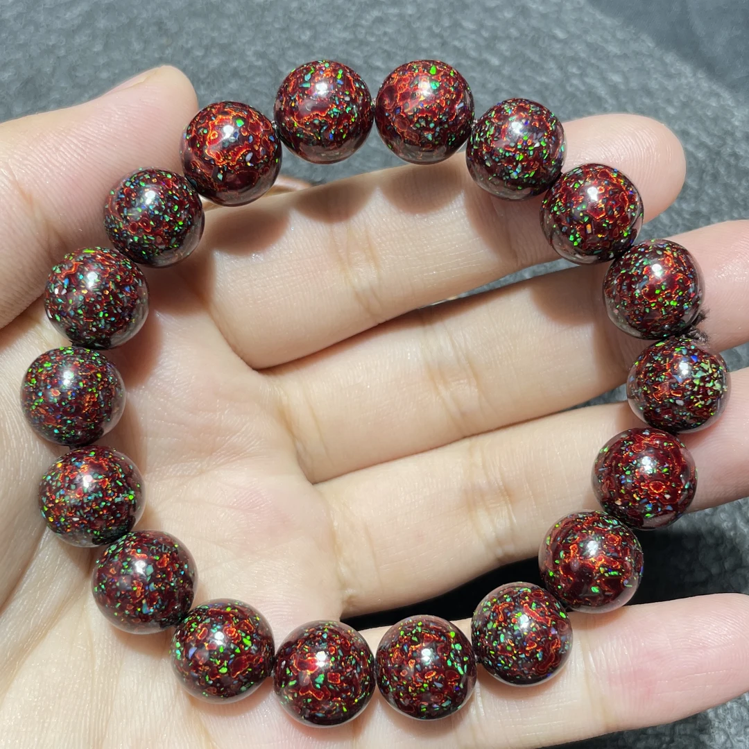 规格1.0cm镶嵌手串  18颗一串 大漆手串 大漆珠 木质 漆器