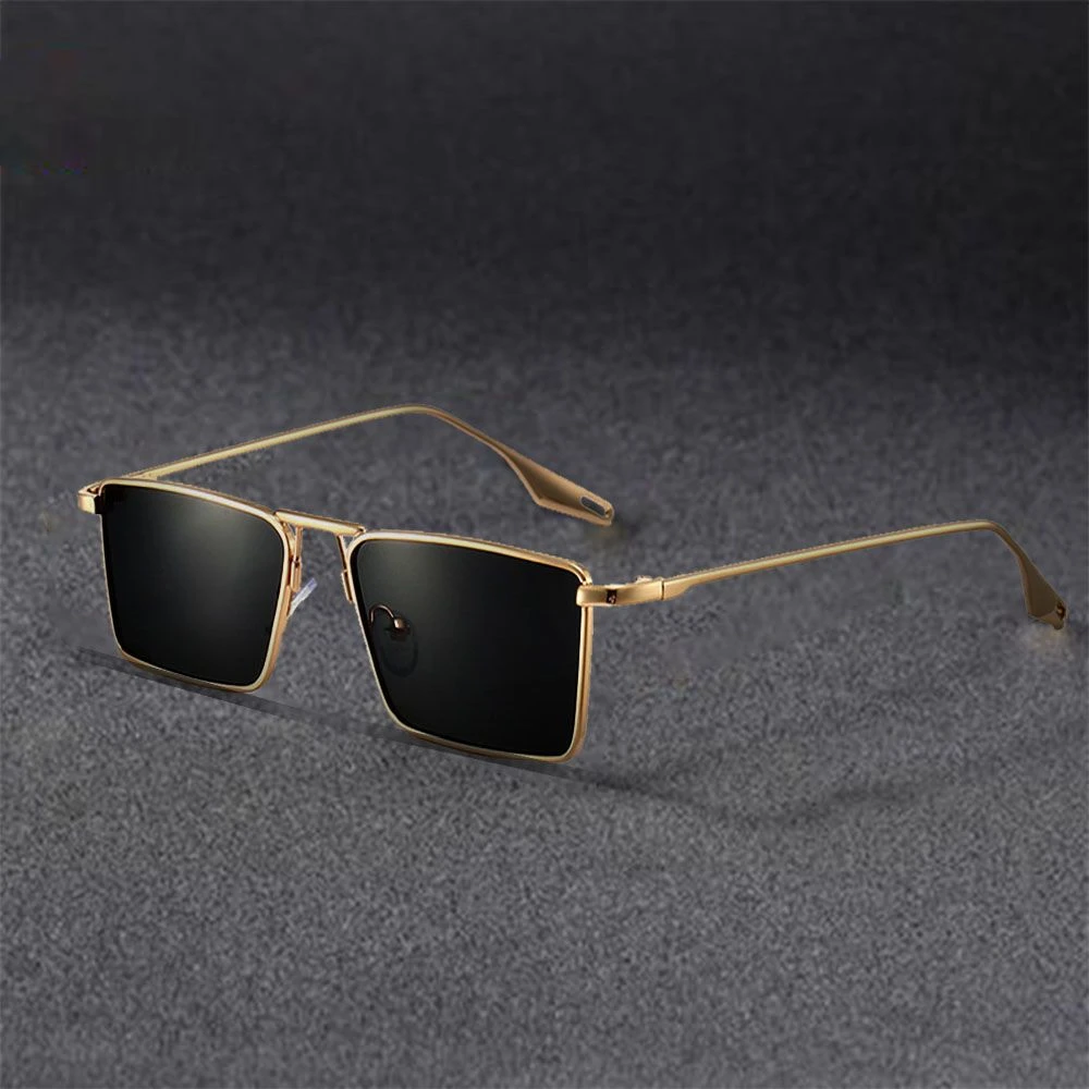 进口朋克风平直方框金属墨镜男女通用痞帅蹦迪社会开车太阳眼镜