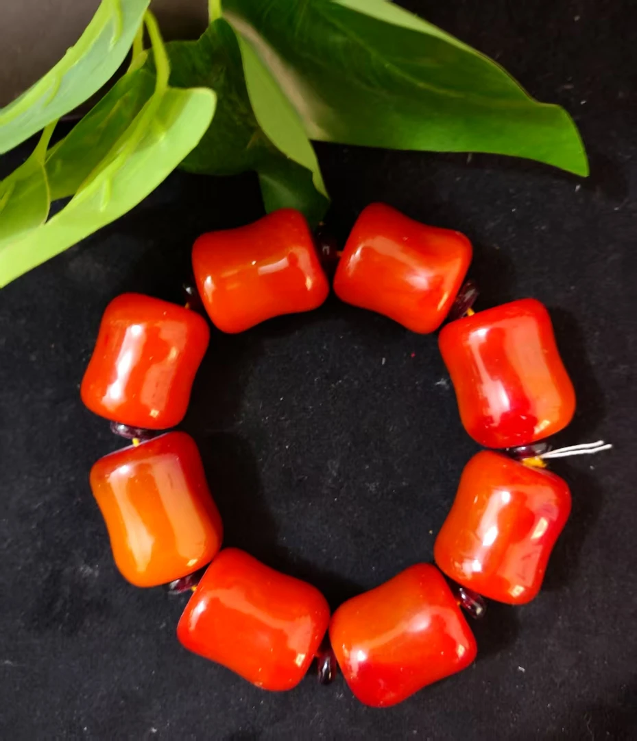 老红蜡竹节手串。777。