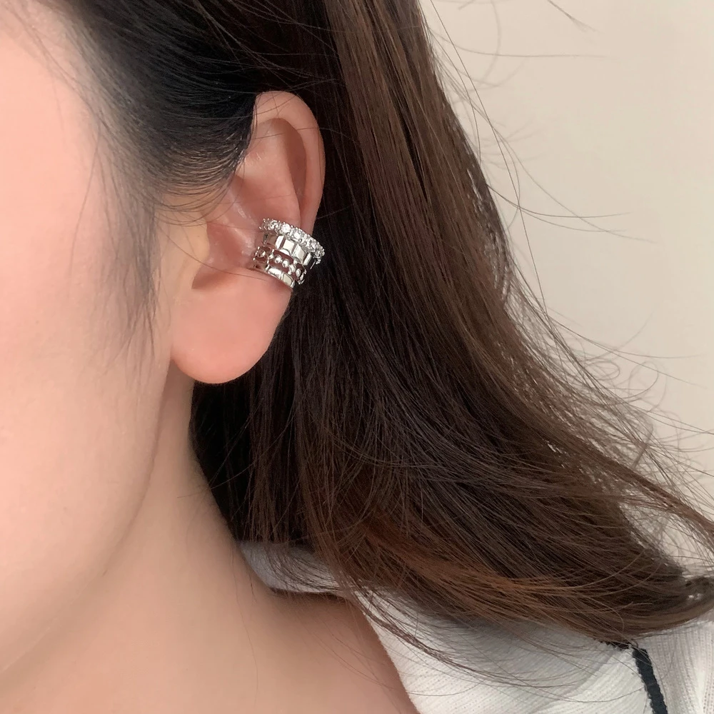 合金莫桑石耳饰 LEEONE【沙漏】轻奢简约个性百搭无耳洞耳骨夹A168