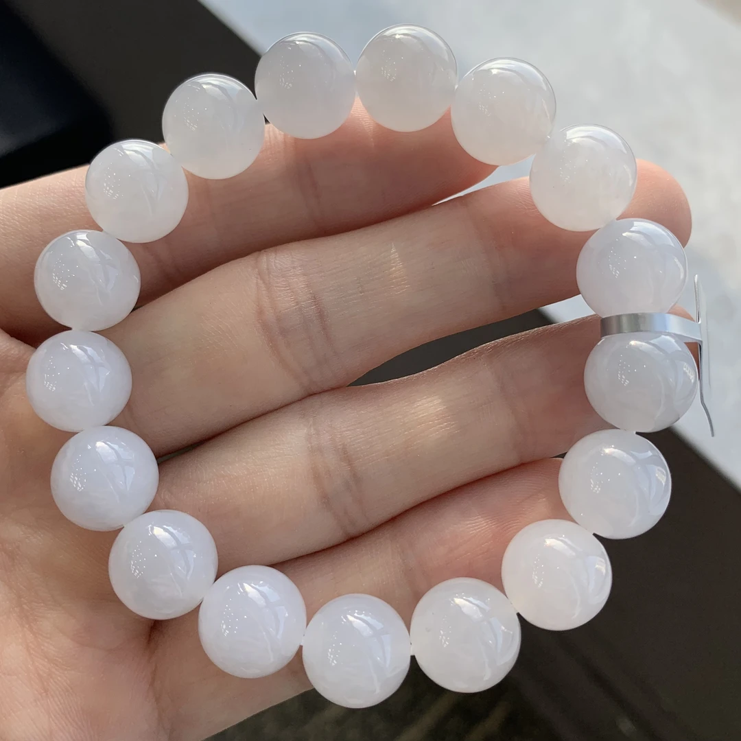 八七珠宝翡翠BL冰胶圆珠手串 多样性发一件 天然A货翡翠