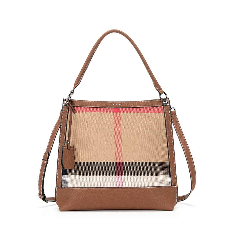 新款格子单肩女包2025腋下真皮大容量女包单肩斜挎大包1080