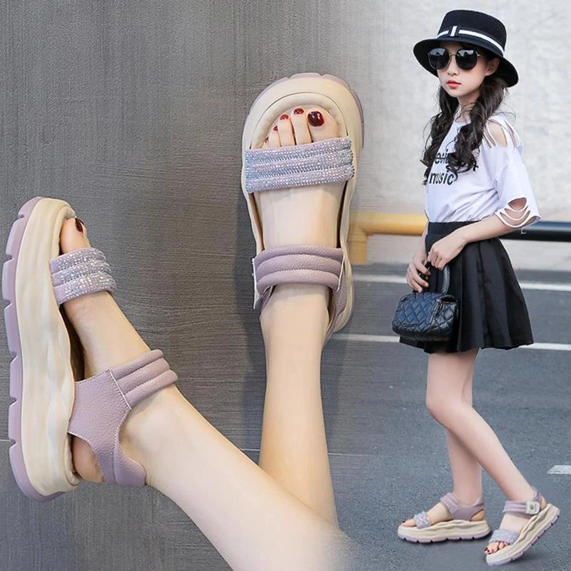 女童凉鞋2025夏款软底运动中大童公主儿童鞋子防滑软底学生沙滩鞋