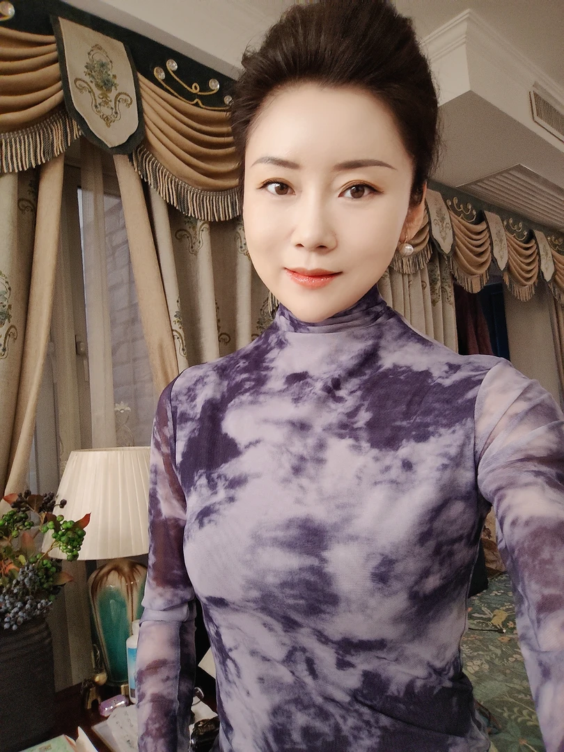 【自由鸟专属】欧货网纱女T恤2025新款高领网纱修身显瘦上衣4020