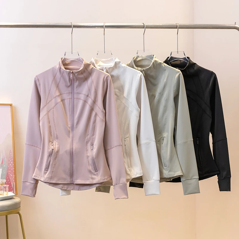 瑜伽外套女秋冬高端速干2025立领修身上衣套装跑步专业运动健身衣