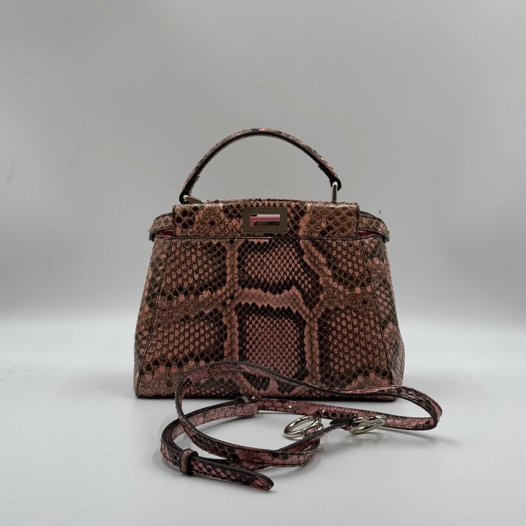 99新 FENDI/芬迪 阿古叔叔/snake皮手提包