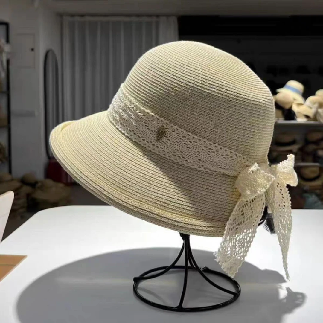 仙女风优雅高品质日系夏季防晒蝴蝶结透气草帽防晒太阳帽2939326