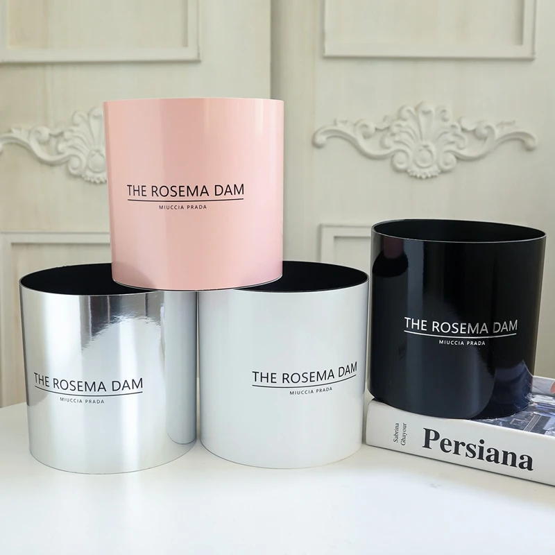 【防水】七夕新品套四抱抱桶鲜花插花diy圆桶无盖花艺包装礼盒