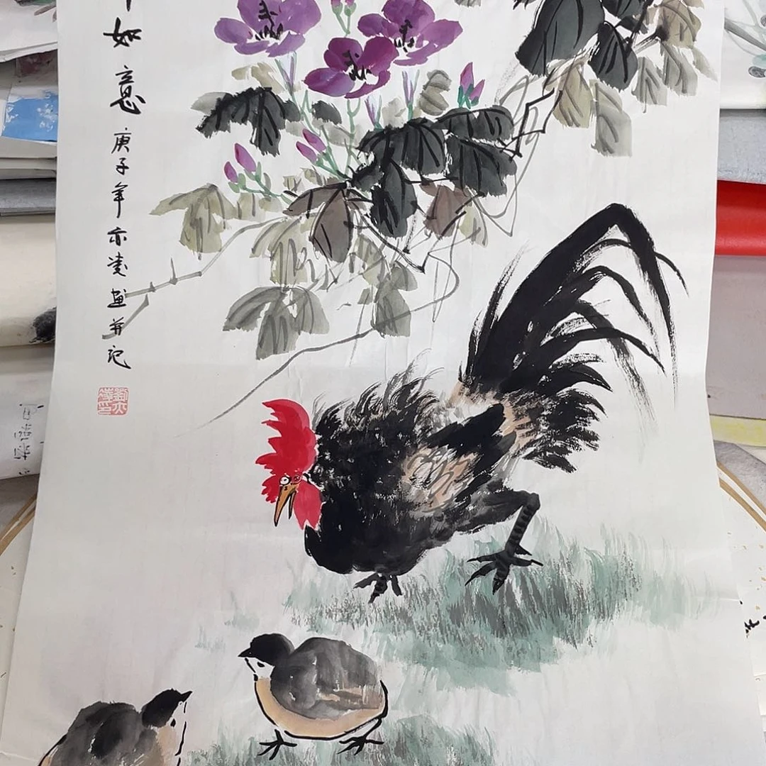 国画纯手绘字画宣纸