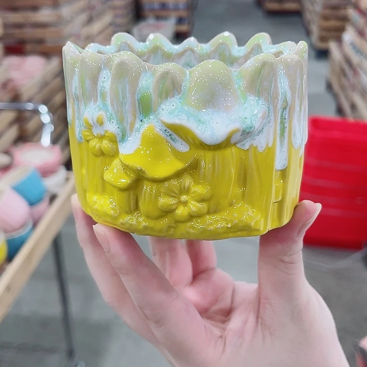 有孔，凑10元包邮陶瓷花盆发货！