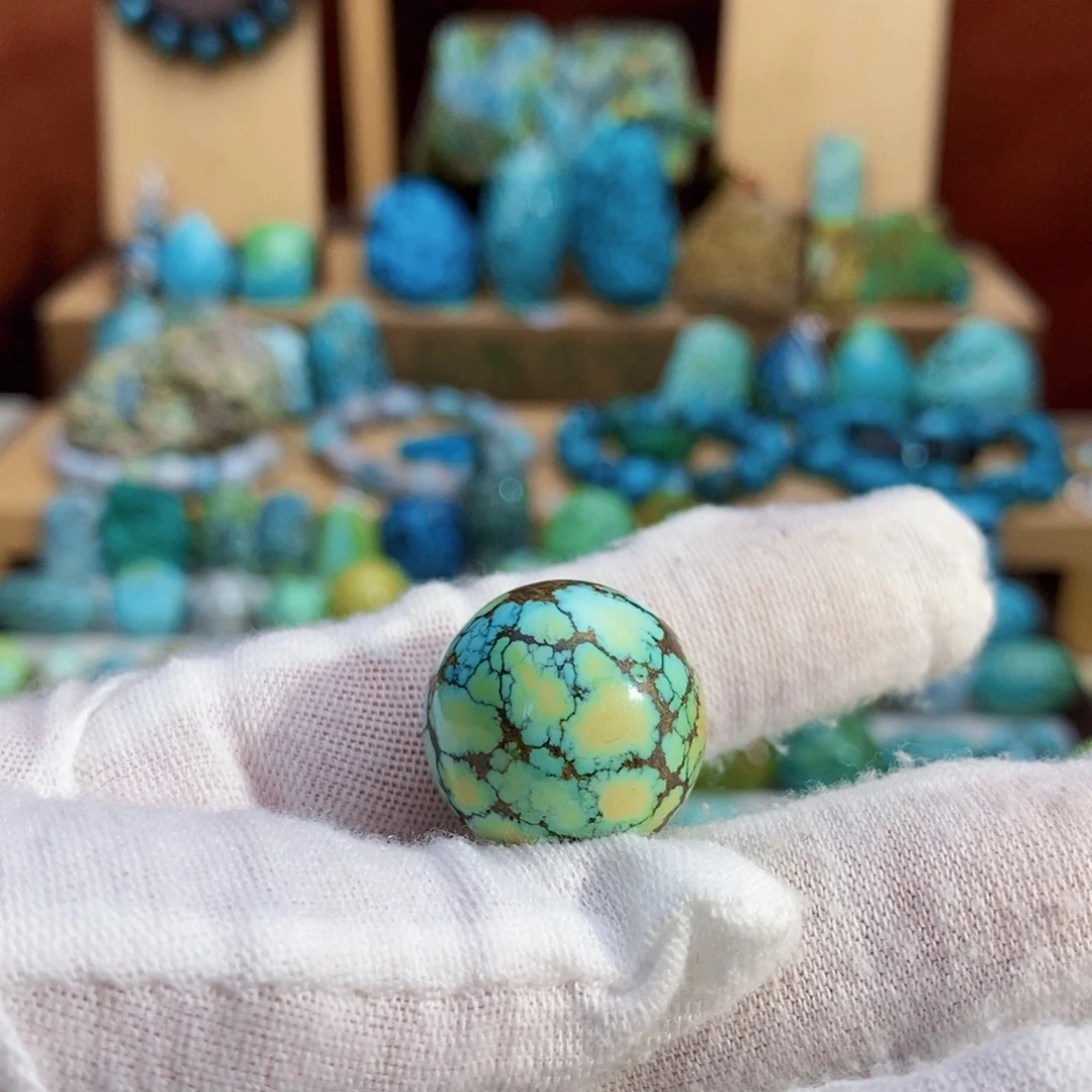 定制绿松石三彩圆珠