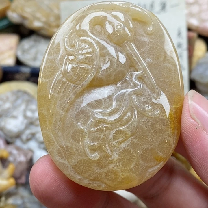 硅化珊瑚（珊瑚玉）未镶嵌颈饰