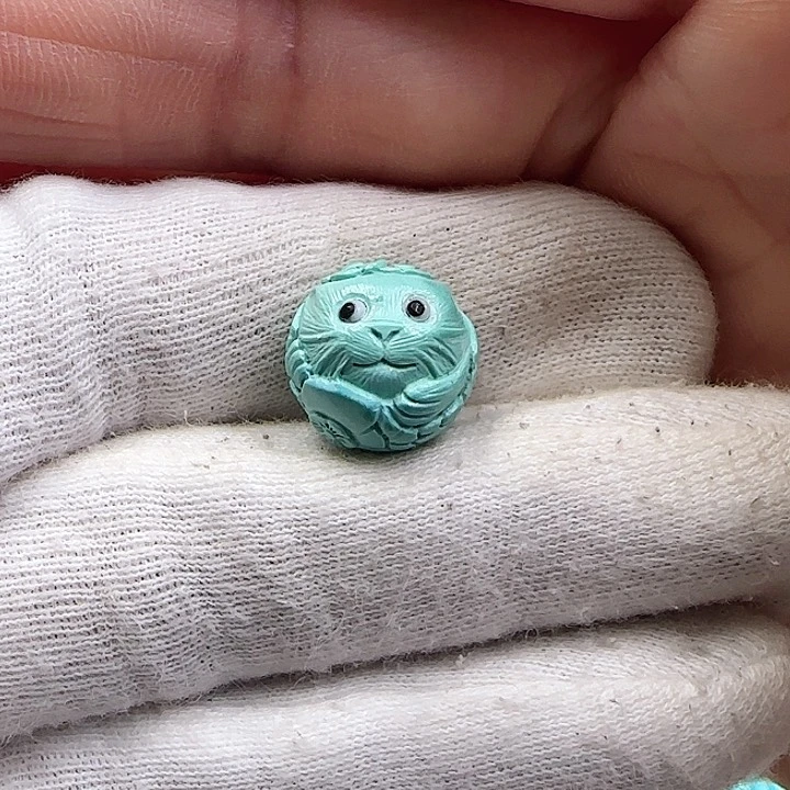 绿松石未镶嵌131小猫圆珠卡13+w