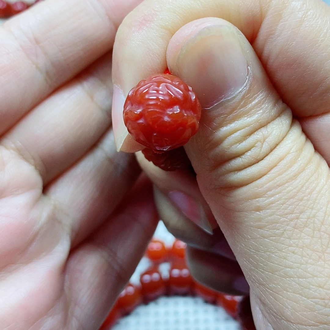 南红玛瑙未镶嵌单珠卡13