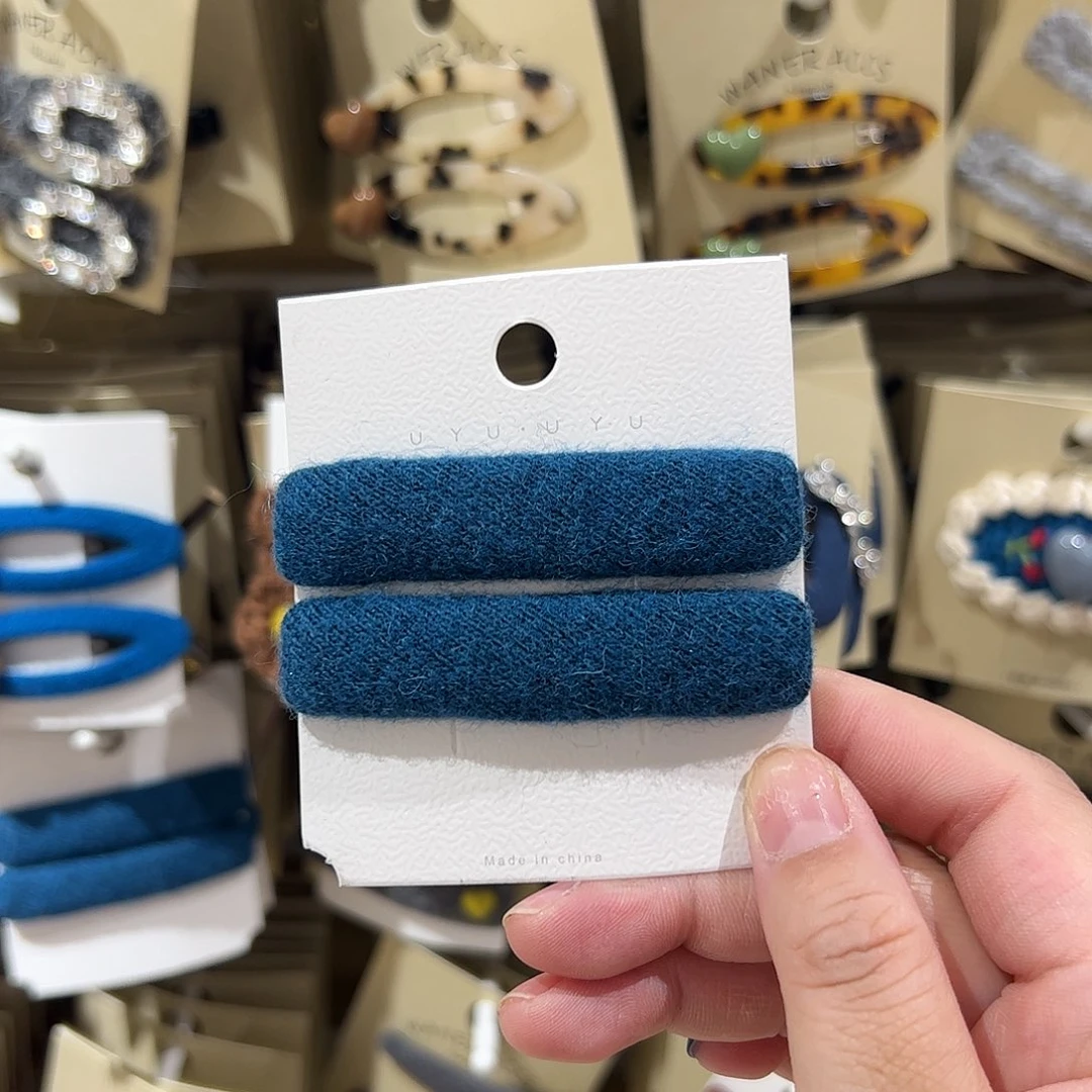 非金属布艺蓝色拜拜夹