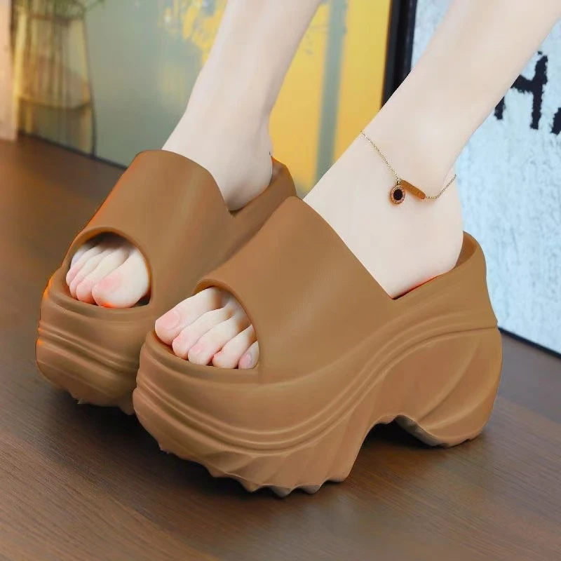 8.0厚底增高休闲一字拖（有瑕疵无运费险介意者勿拍）按编码下单