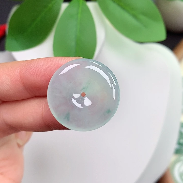 颈饰未镶嵌翡翠平安扣 23.9x4.9mm