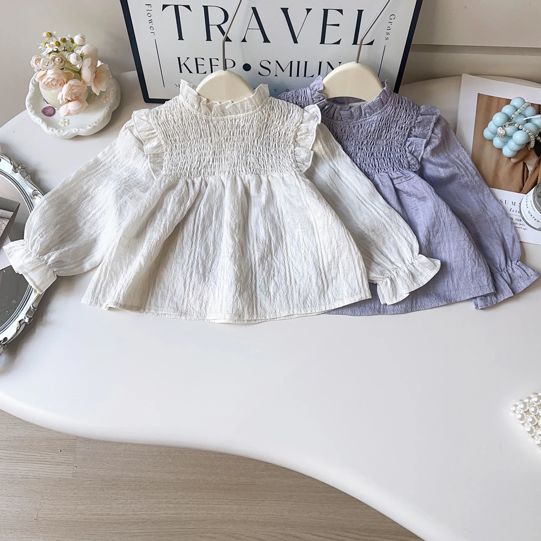 女童韩系衬衣春秋季新款女宝洋气时尚打底衫衬衫长袖上衣BCB101