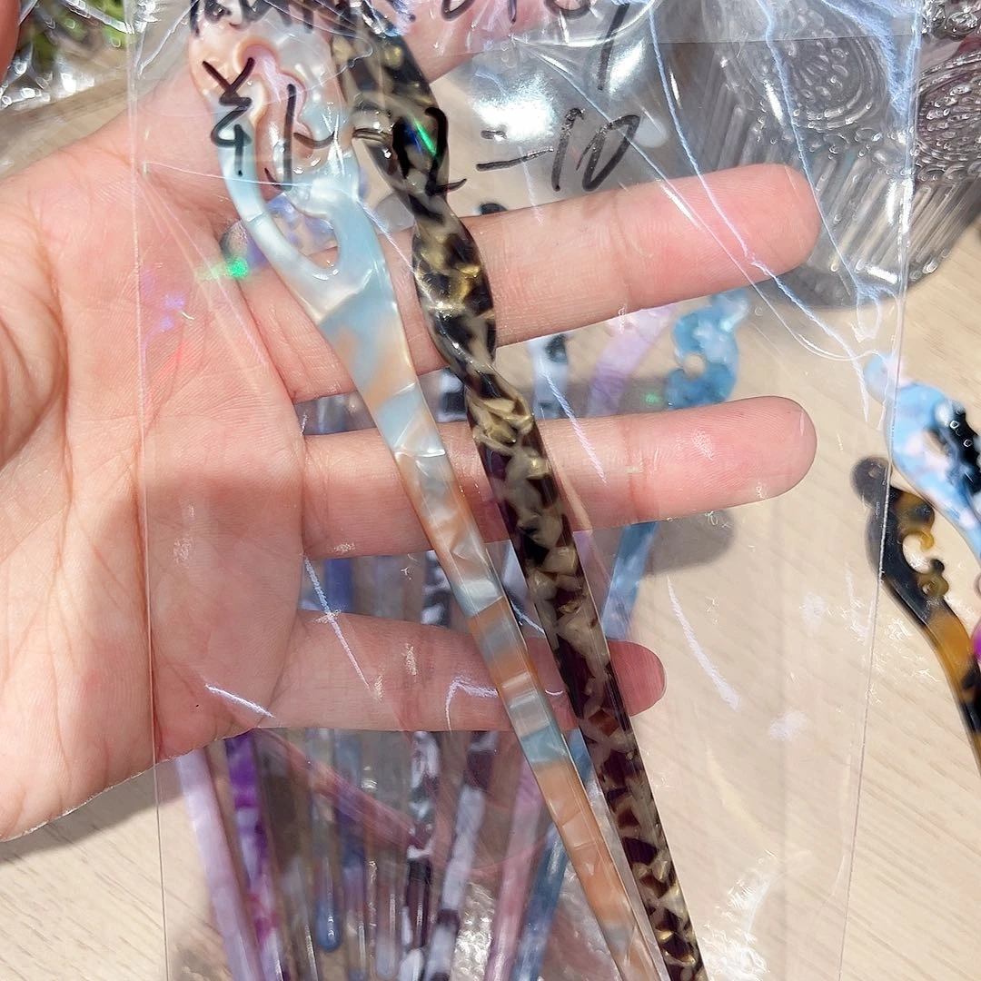 岚***️布艺非金属醋酸发簪两根